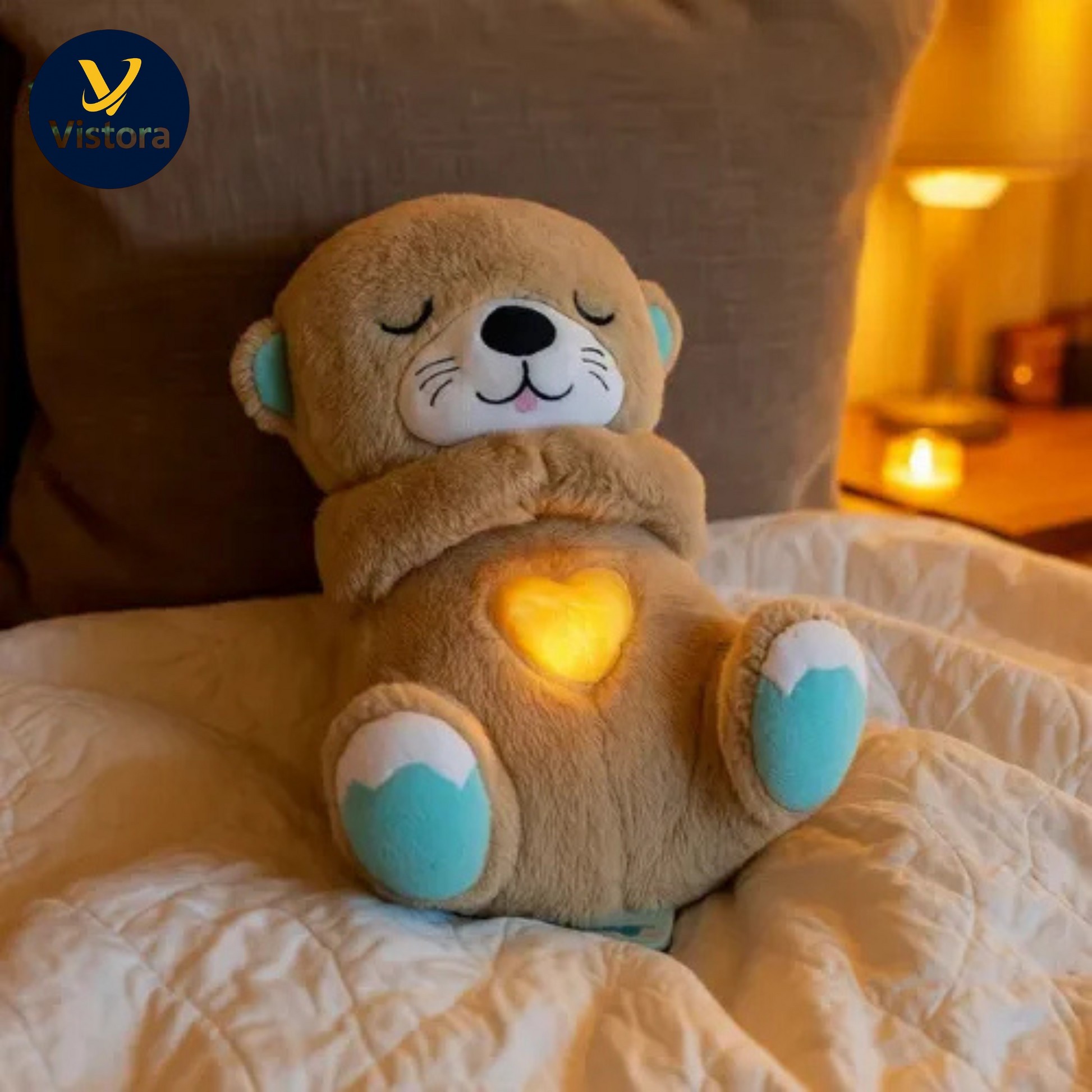 Breathing Teddy Bear with Soothing Music™ – Anxiety Relief Plush Toy for Kids & Adults - Vistora