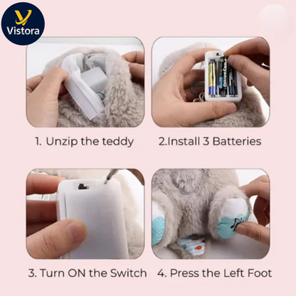Breathing Teddy Bear with Soothing Music™ – Anxiety Relief Plush Toy for Kids & Adults - Vistora